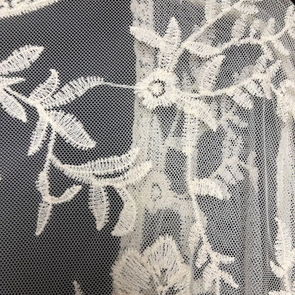 Lane Bryant Size 22/24 Sheer Creme Lace Open Front Cardigan Kimono Embroidered - Picture 11 of 12